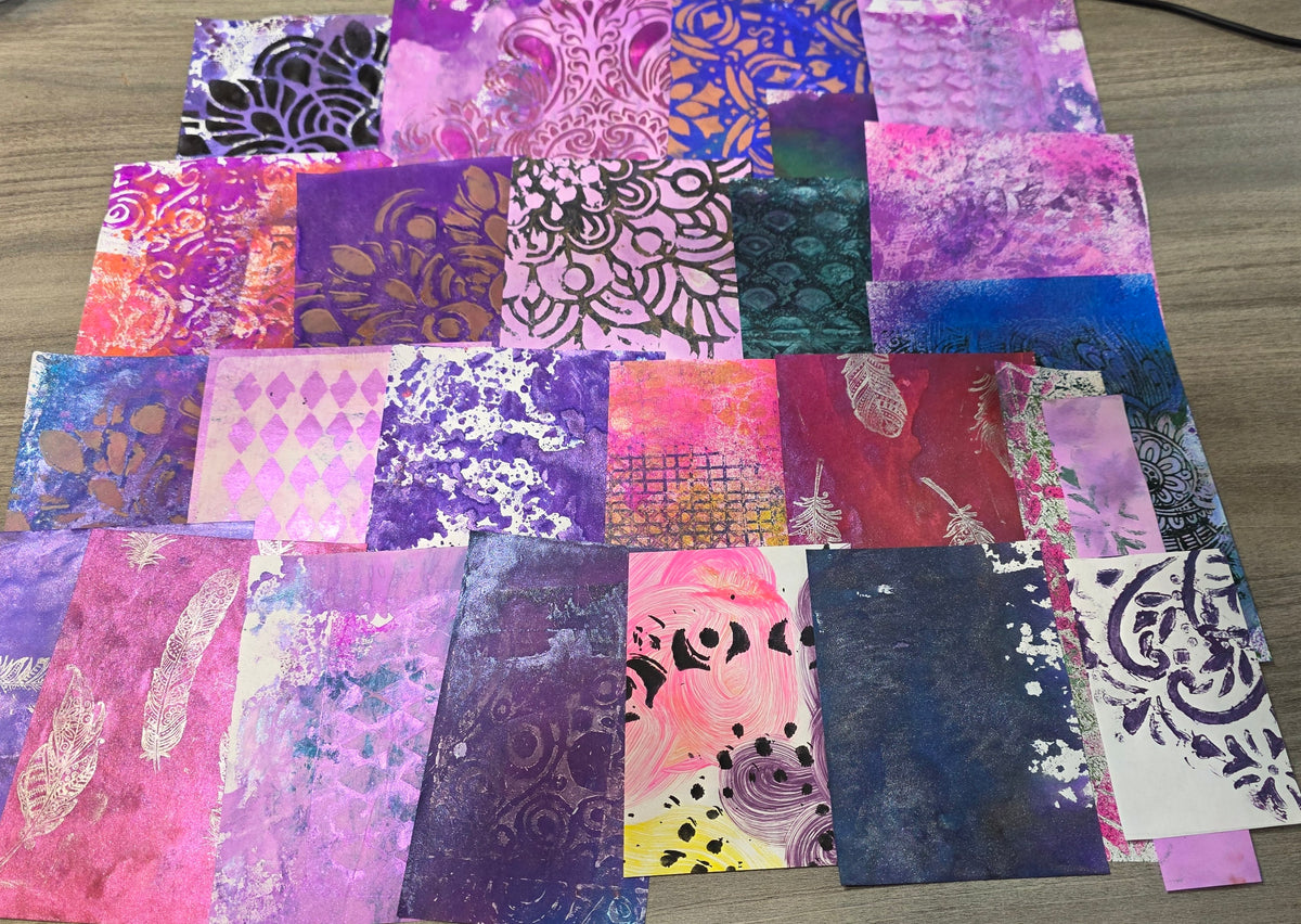 Gel Plate Printed Paper Packs