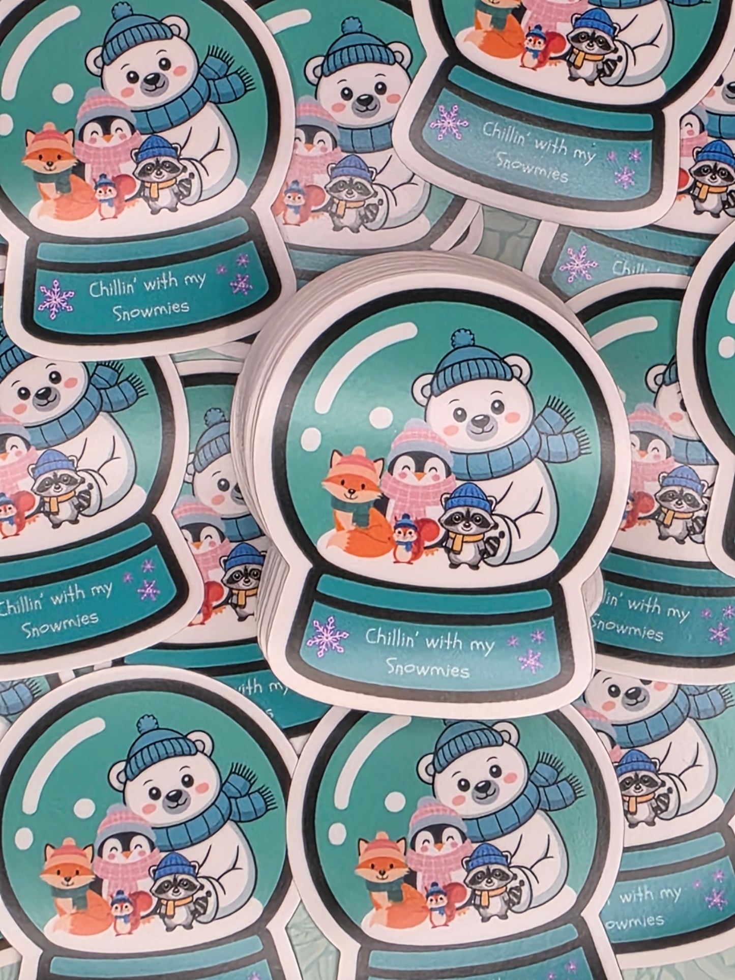 Snow Globe Vinyl Stickers