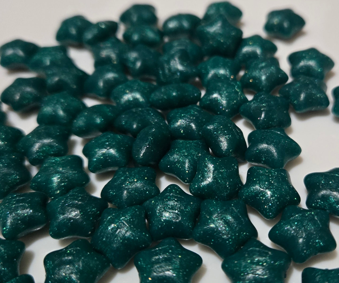 A deep Christmas Tree Green with lots of glitter to make it a celebration