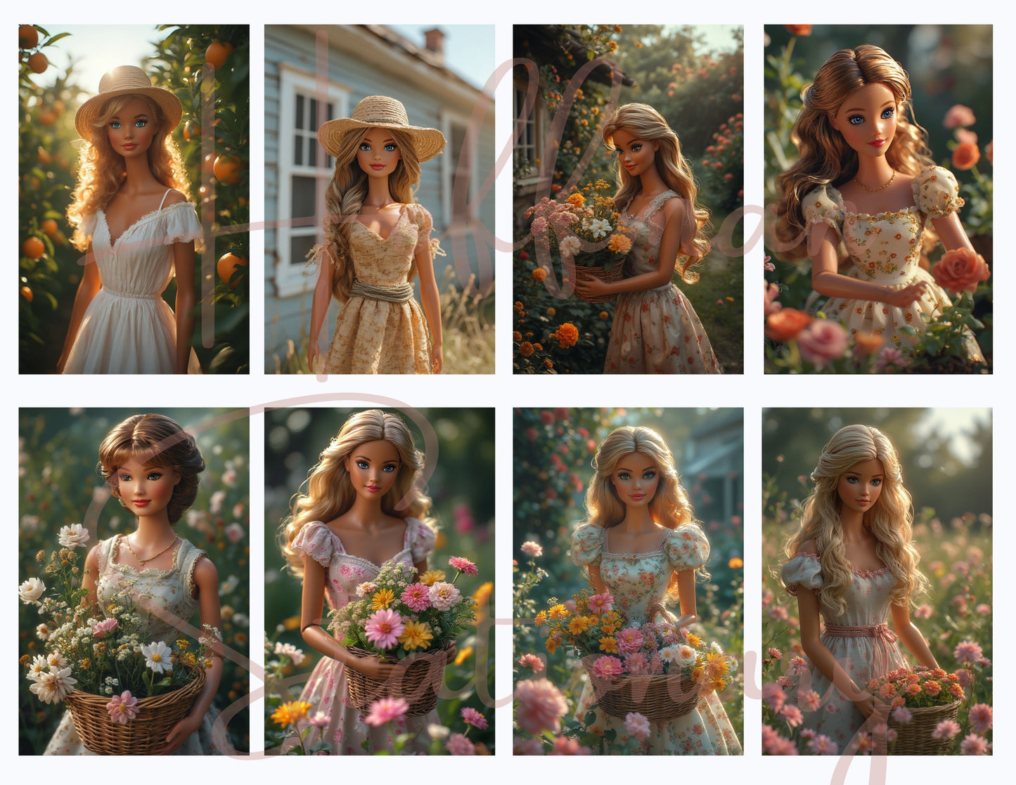 Cottage Core Barbie – Whimsical Digital Image Collection