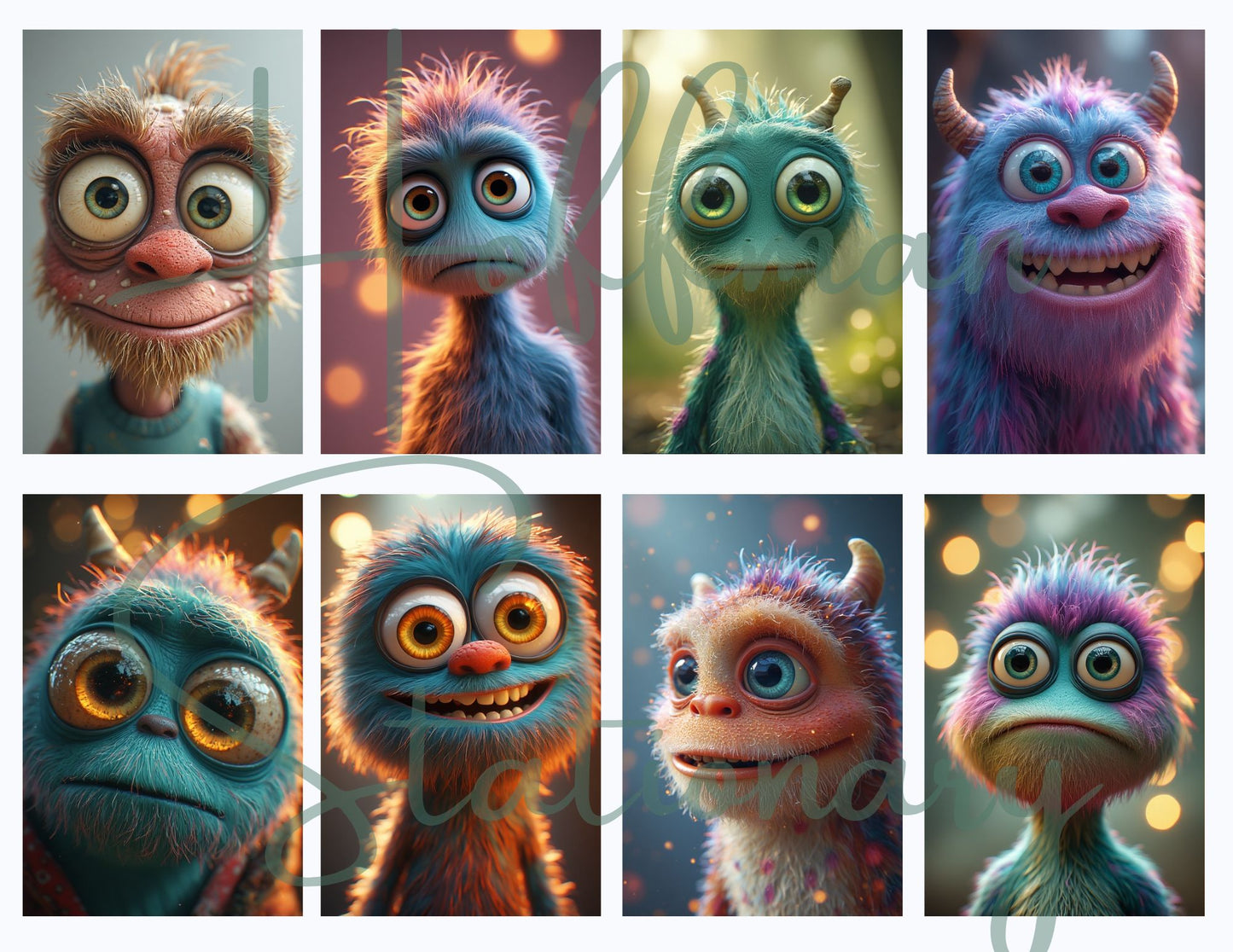 Fluffy Monsters – Adorable and Whimsical Digital Image Collection