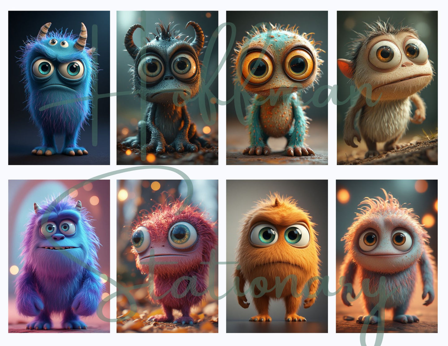 Fluffy Monsters – Adorable and Whimsical Digital Image Collection