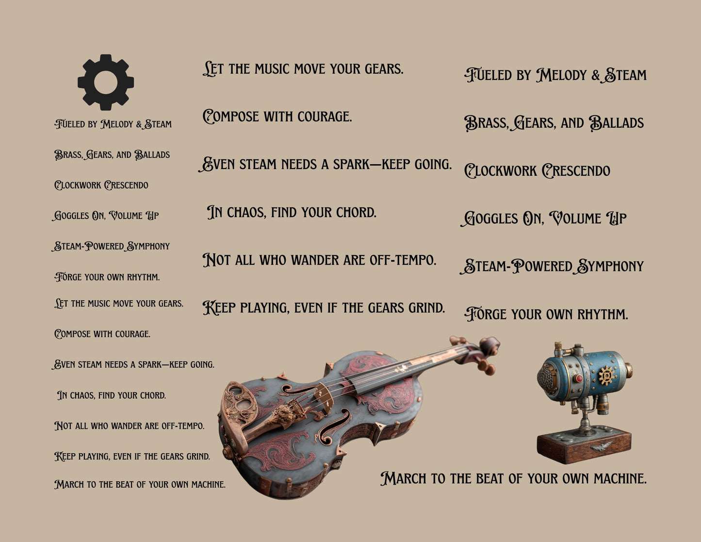 In the Band – Steampunk Musicians Digital Art Collection