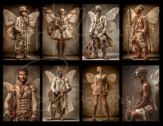 In the Band – Steampunk Musicians Digital Art Collection