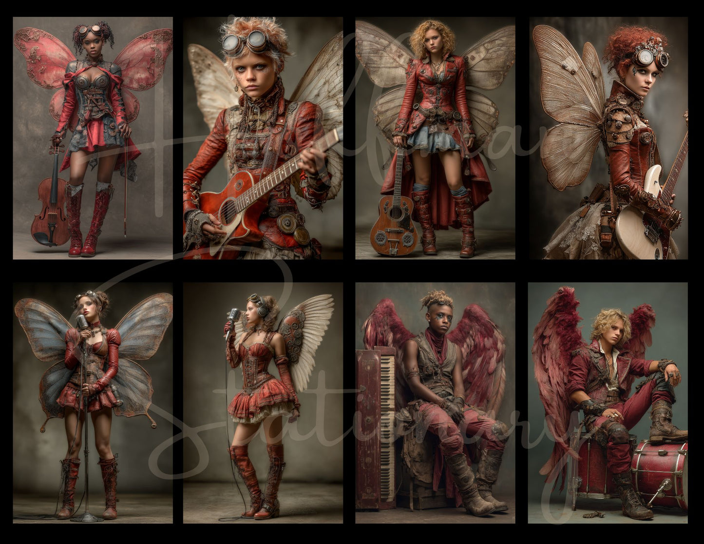 In the Band – Steampunk Musicians Digital Art Collection