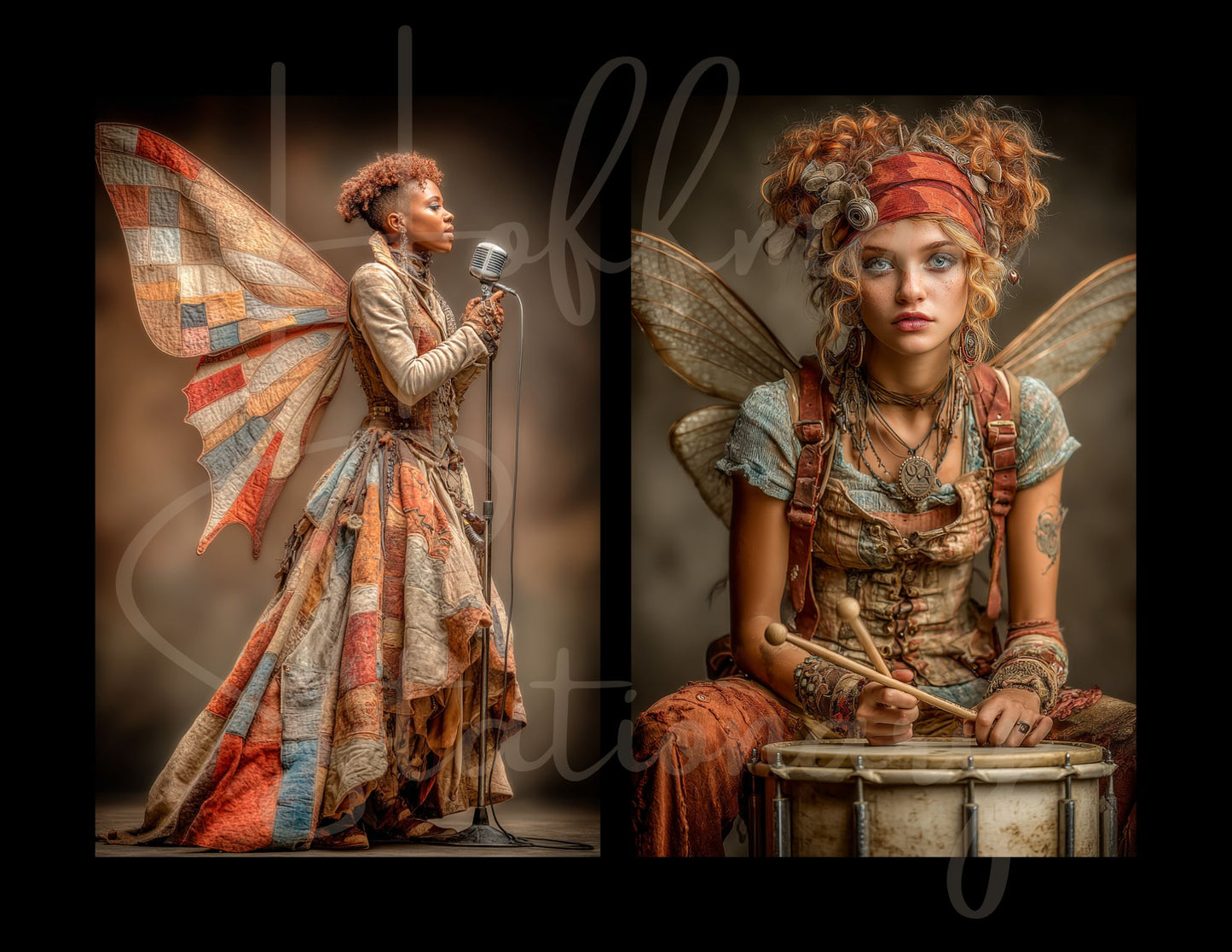 In the Band – Steampunk Musicians Digital Art Collection