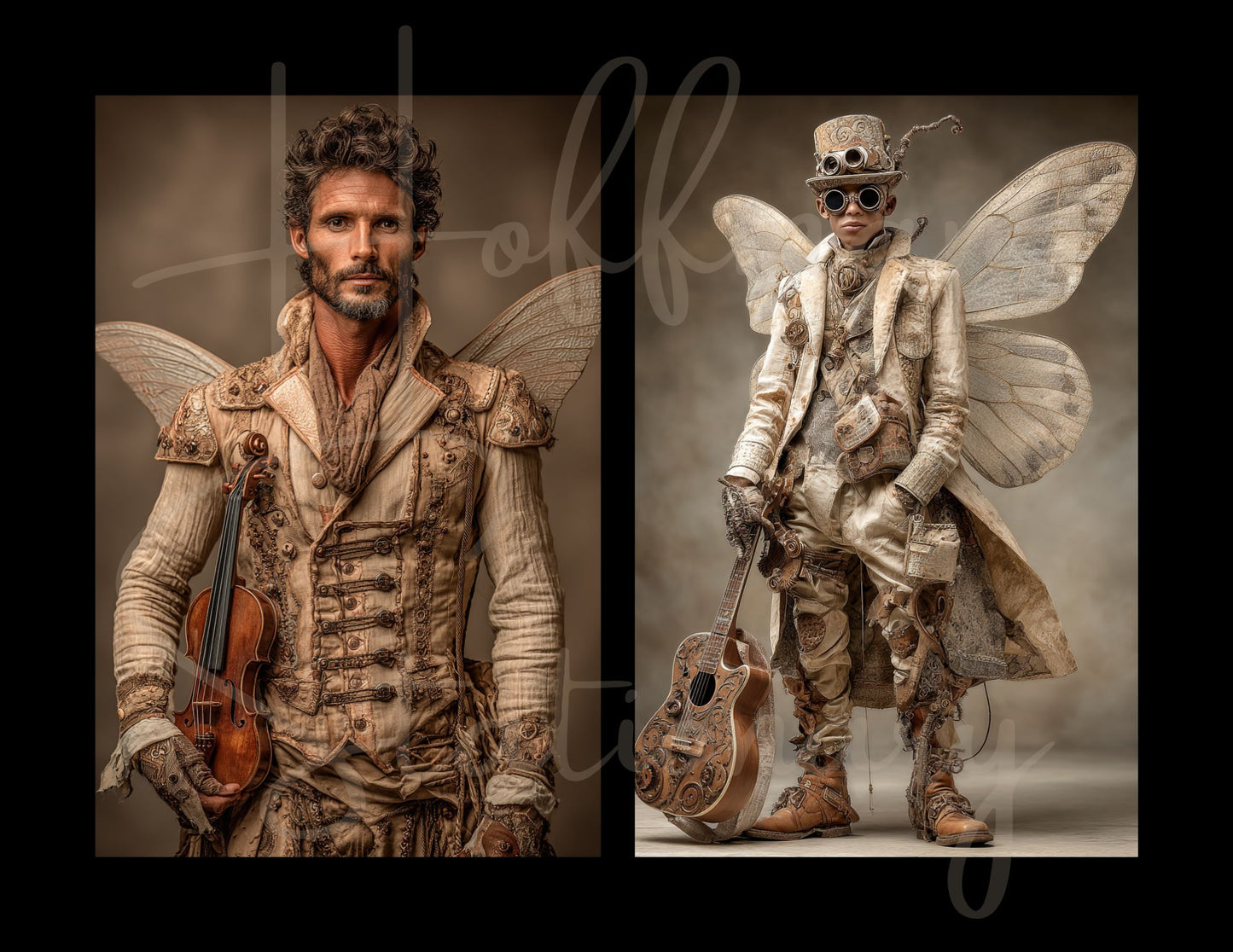 In the Band – Steampunk Musicians Digital Art Collection