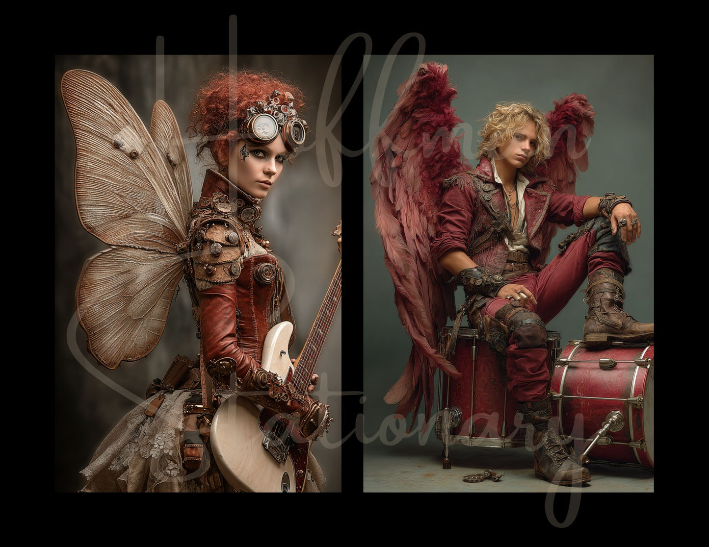 In the Band – Steampunk Musicians Digital Art Collection