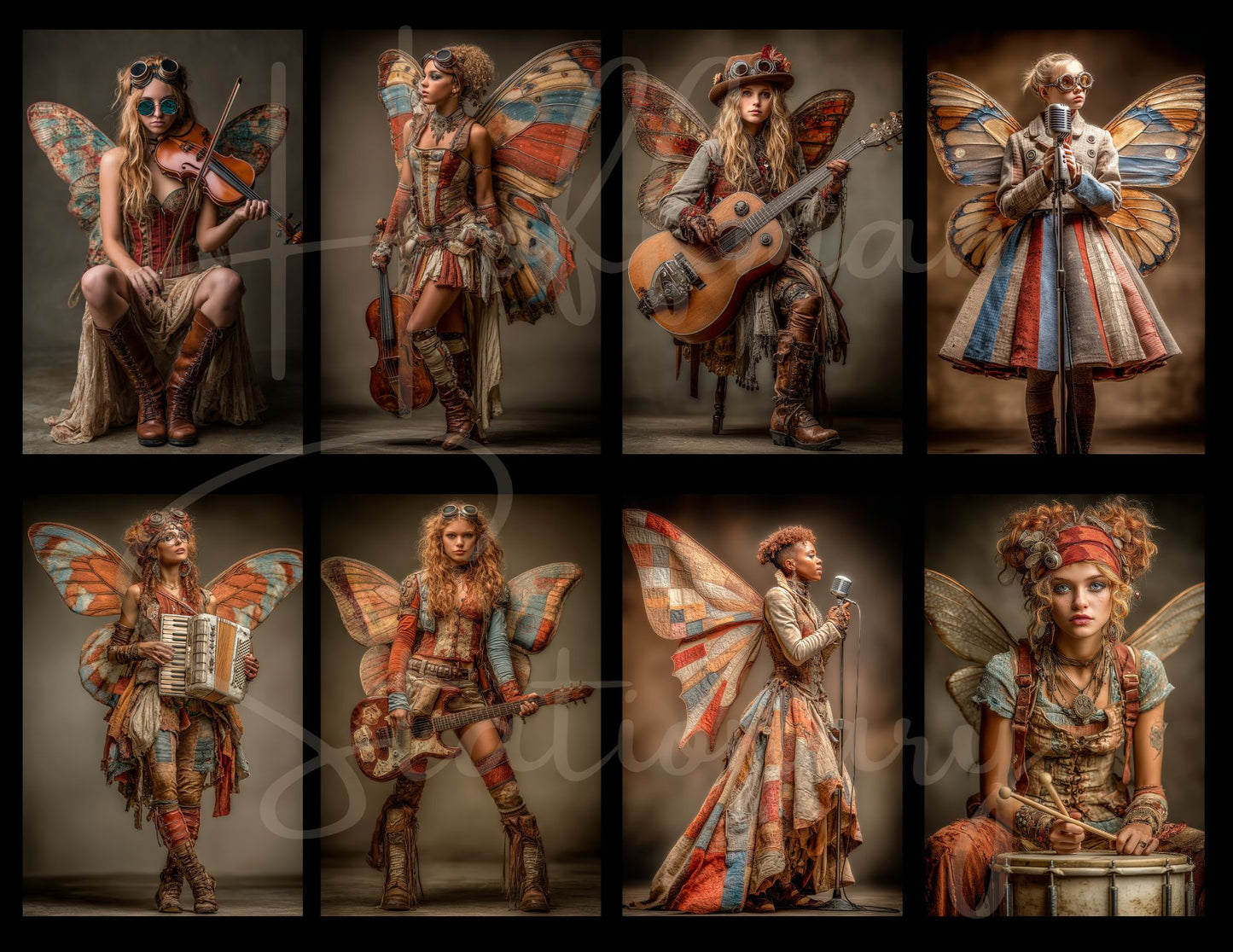 In the Band – Steampunk Musicians Digital Art Collection