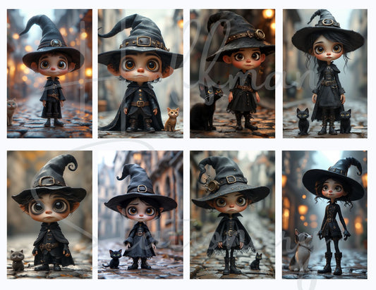 Little Witches – Adorable & Whimsical Digital Image Collection