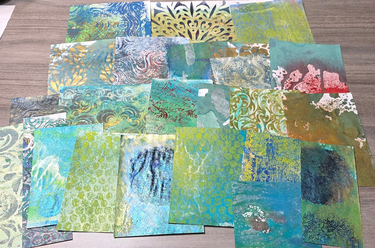 Gel Plate Printed Paper Packs