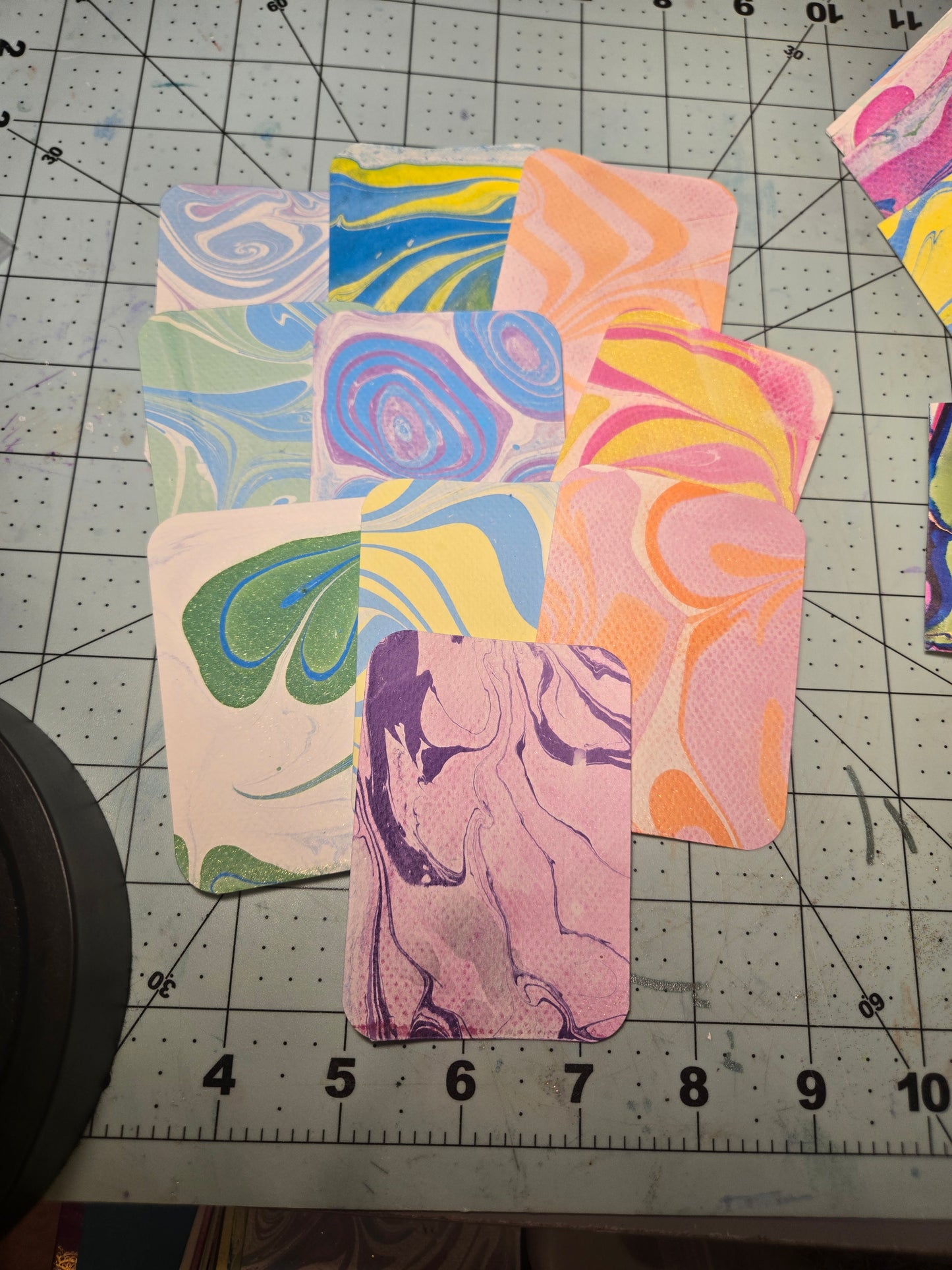 Watermarble Painted Cards - Assorted Pack of 10