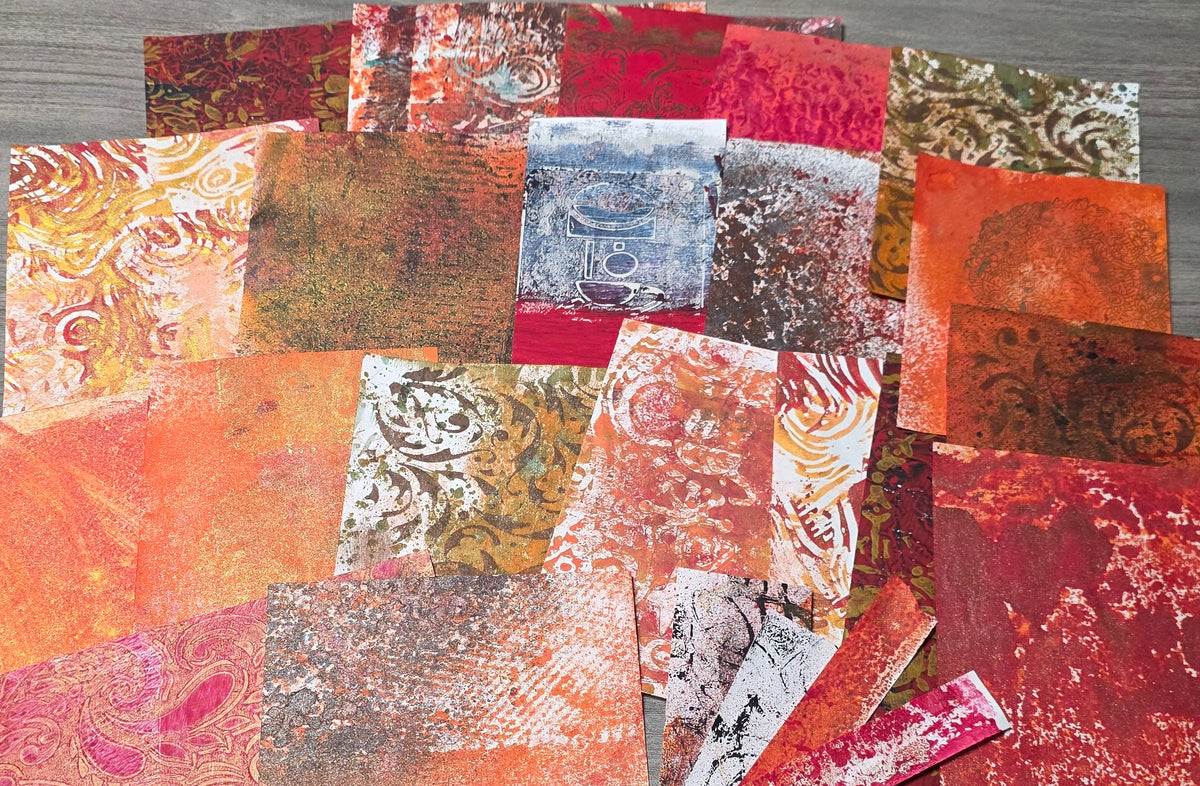 Gel Plate Printed Paper Packs