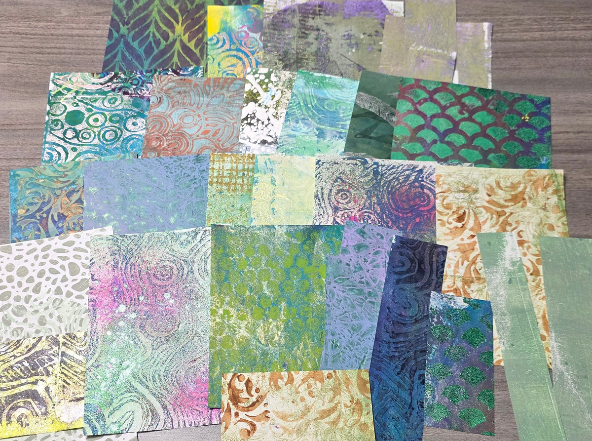 Gel Plate Printed Paper Packs