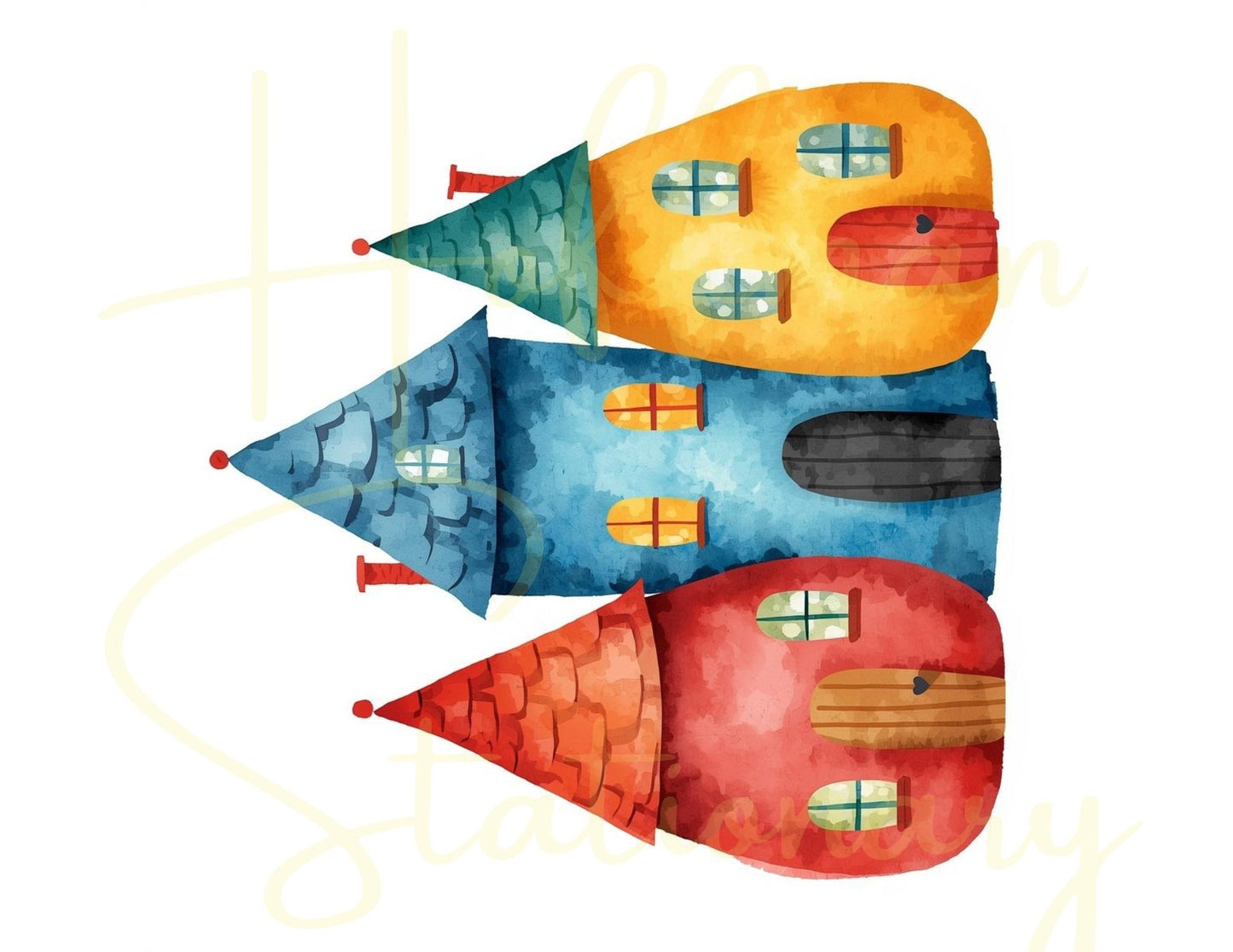 🏡 “Storybrook Street” – Whimsical Houses Digital Collection