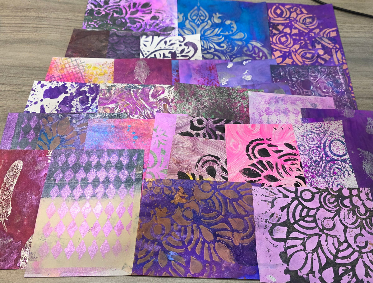 Gel Plate Printed Paper Packs