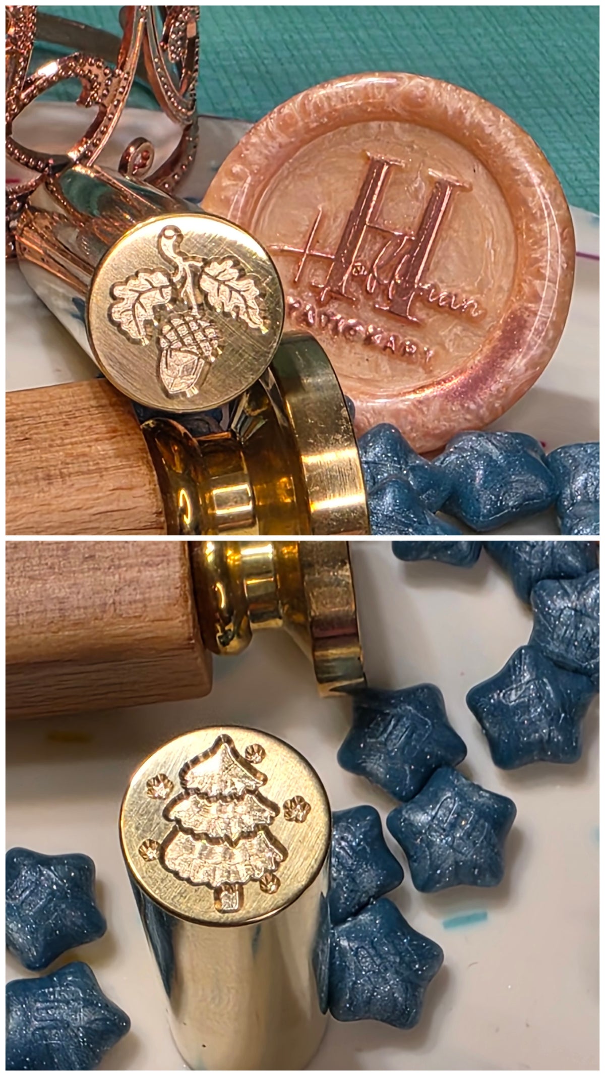Cylinder Double Sided Wax Seal Stamps