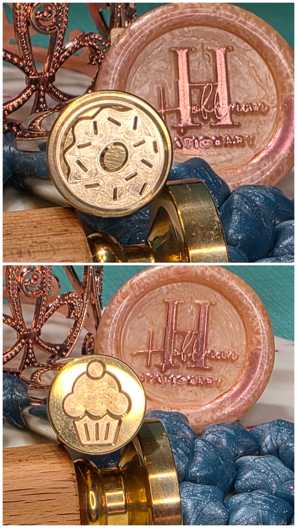 Cylinder Double Sided Wax Seal Stamps