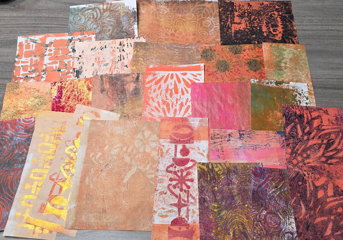 Gel Plate Printed Paper Packs