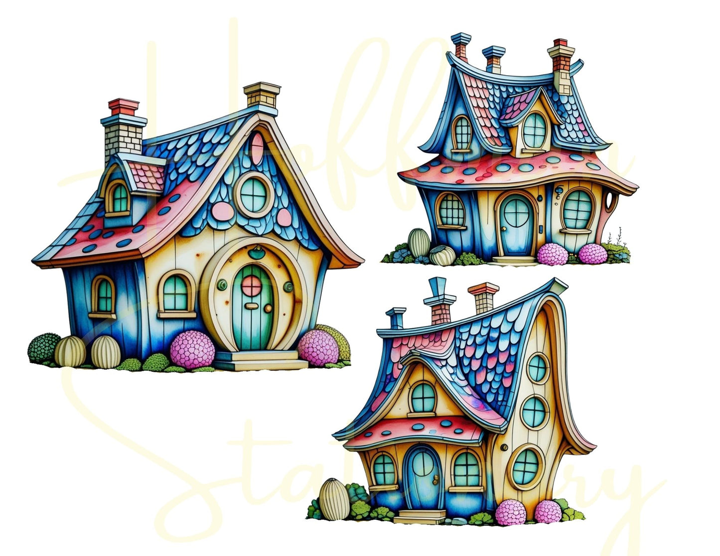 🏡 “Storybrook Street” – Whimsical Houses Digital Collection