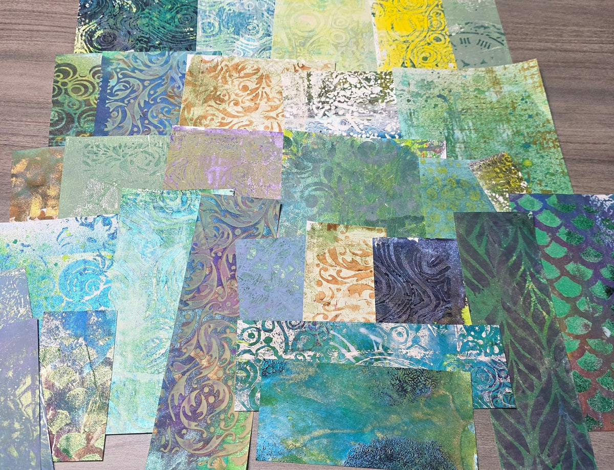 Gel Plate Printed Paper Packs