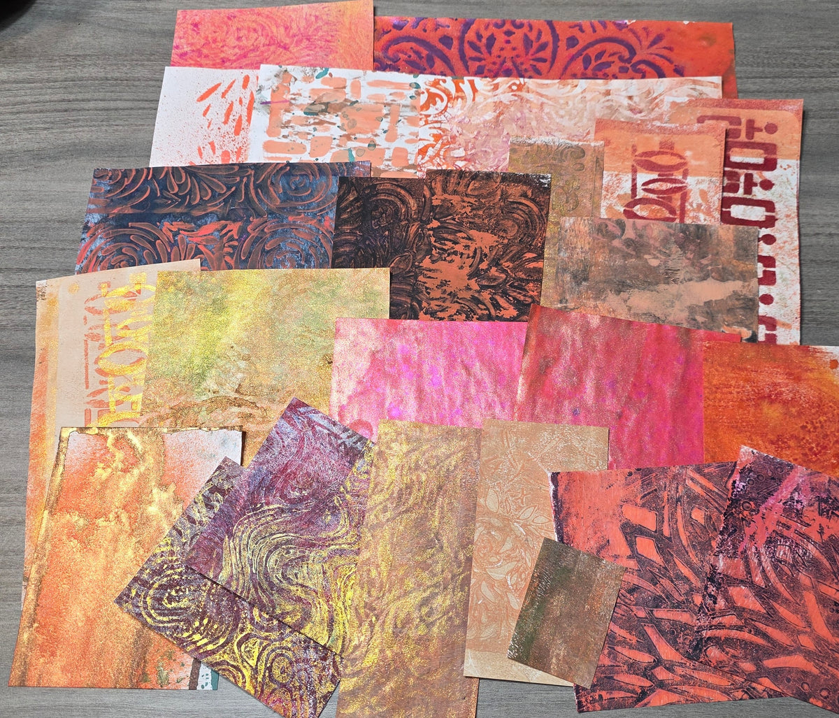 Gel Plate Printed Paper Packs