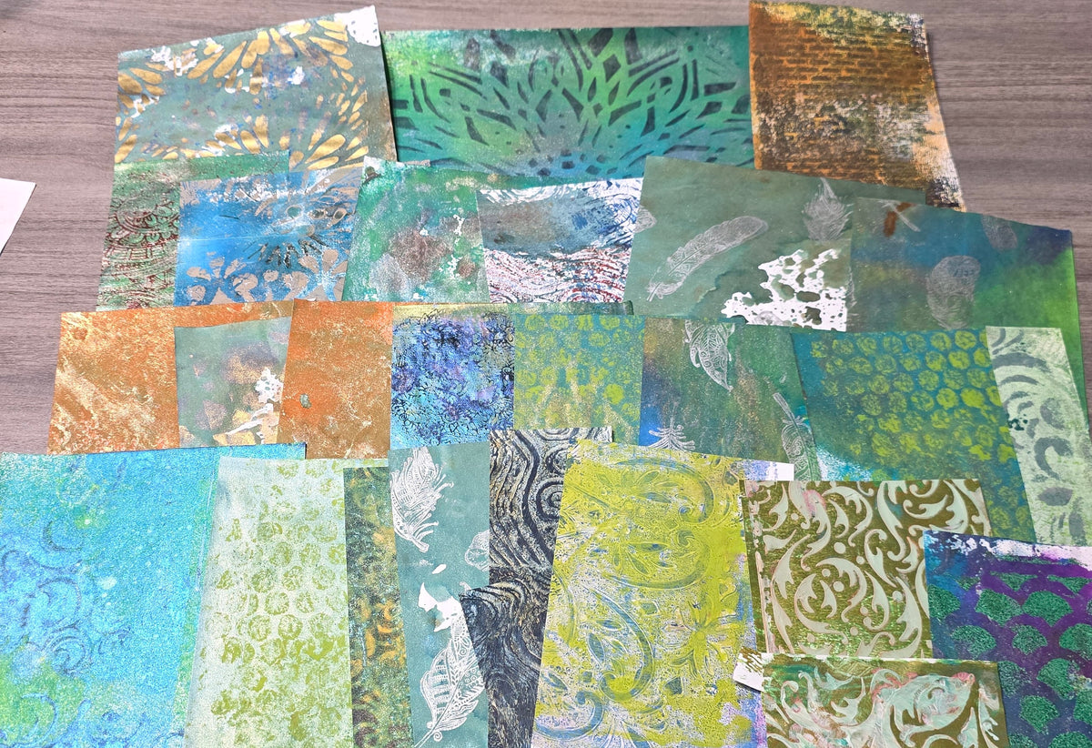 Gel Plate Printed Paper Packs