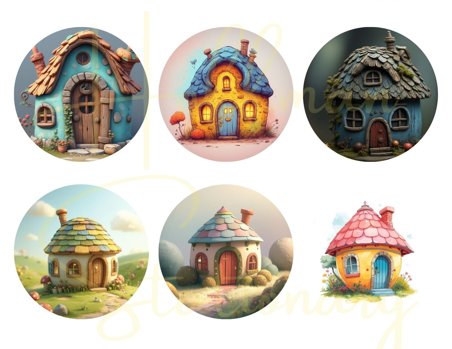 🏡 “Storybrook Street” – Whimsical Houses Digital Collection