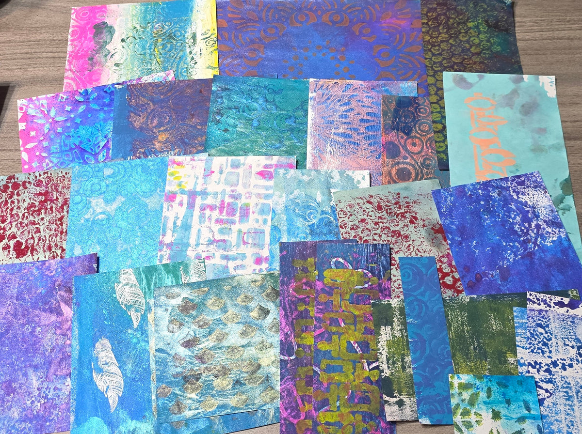 Gel Plate Printed Paper Packs