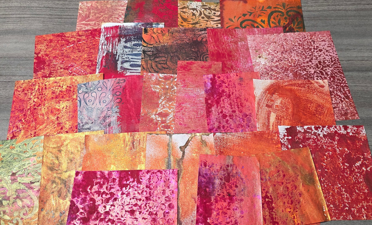Gel Plate Printed Paper Packs