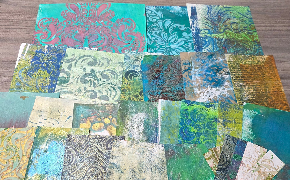 Gel Plate Printed Paper Packs