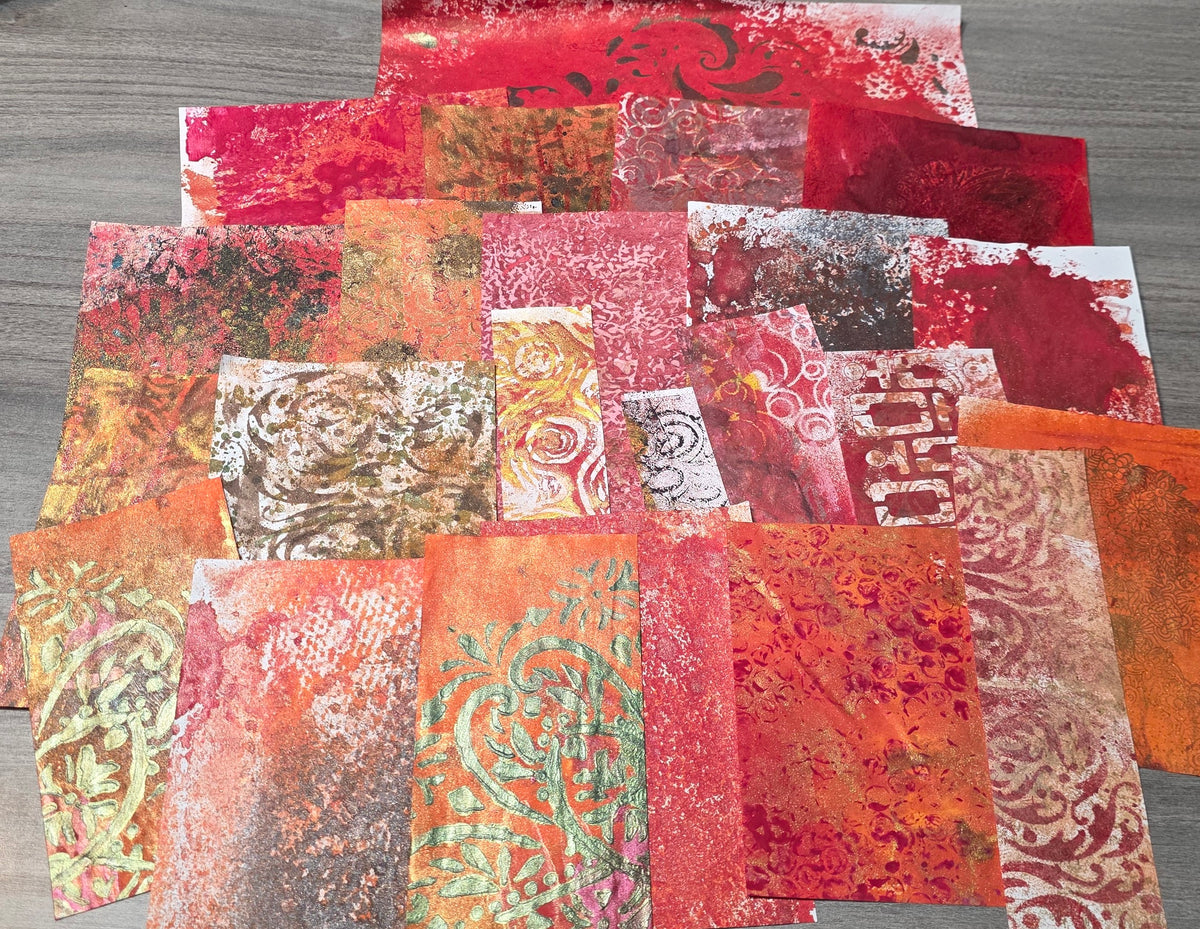 Gel Plate Printed Paper Packs
