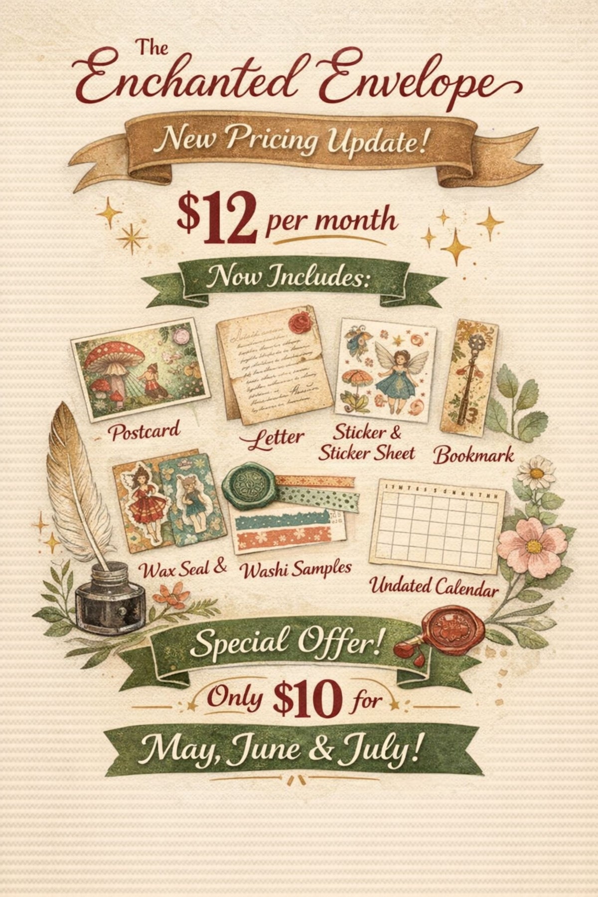 Subscription Envelope Enchanted Envelope subscription Mail Club – Hoffman Stationary