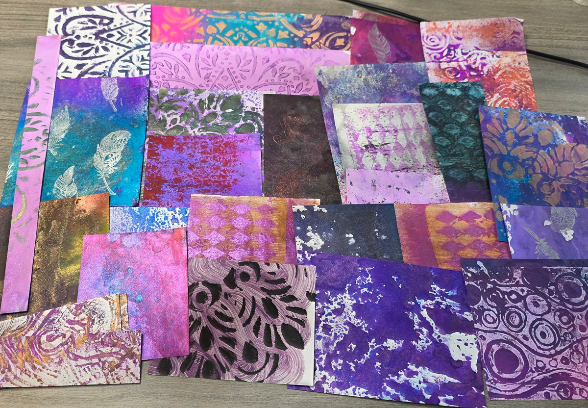 Gel Plate Printed Paper Packs