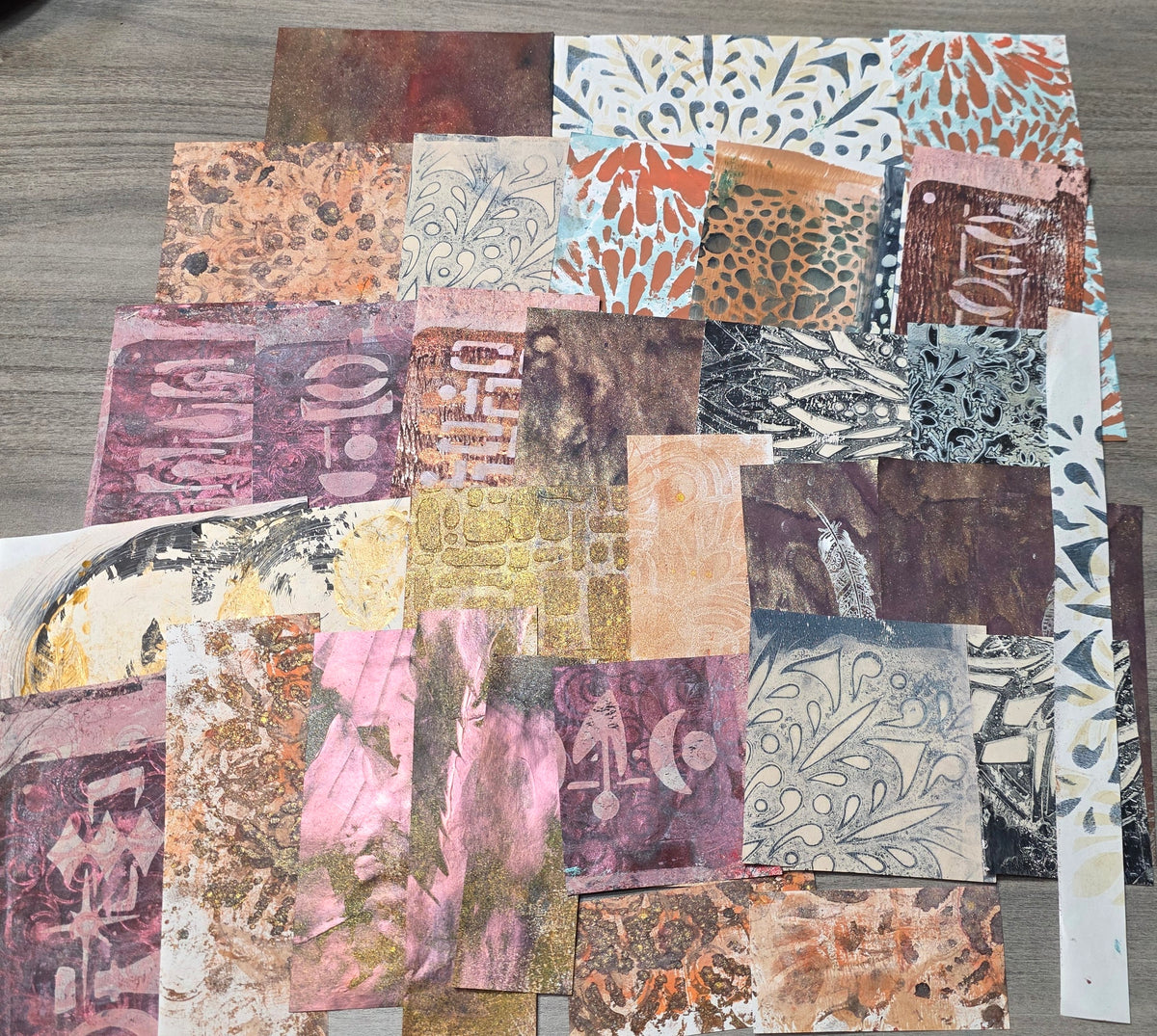 Gel Plate Printed Paper Packs