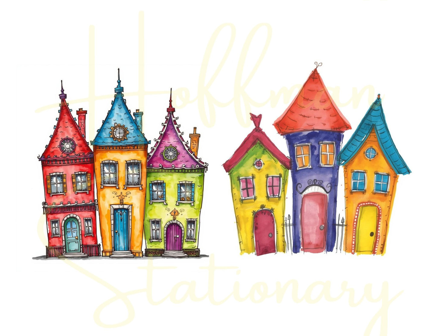 🏡 “Storybrook Street” – Whimsical Houses Digital Collection